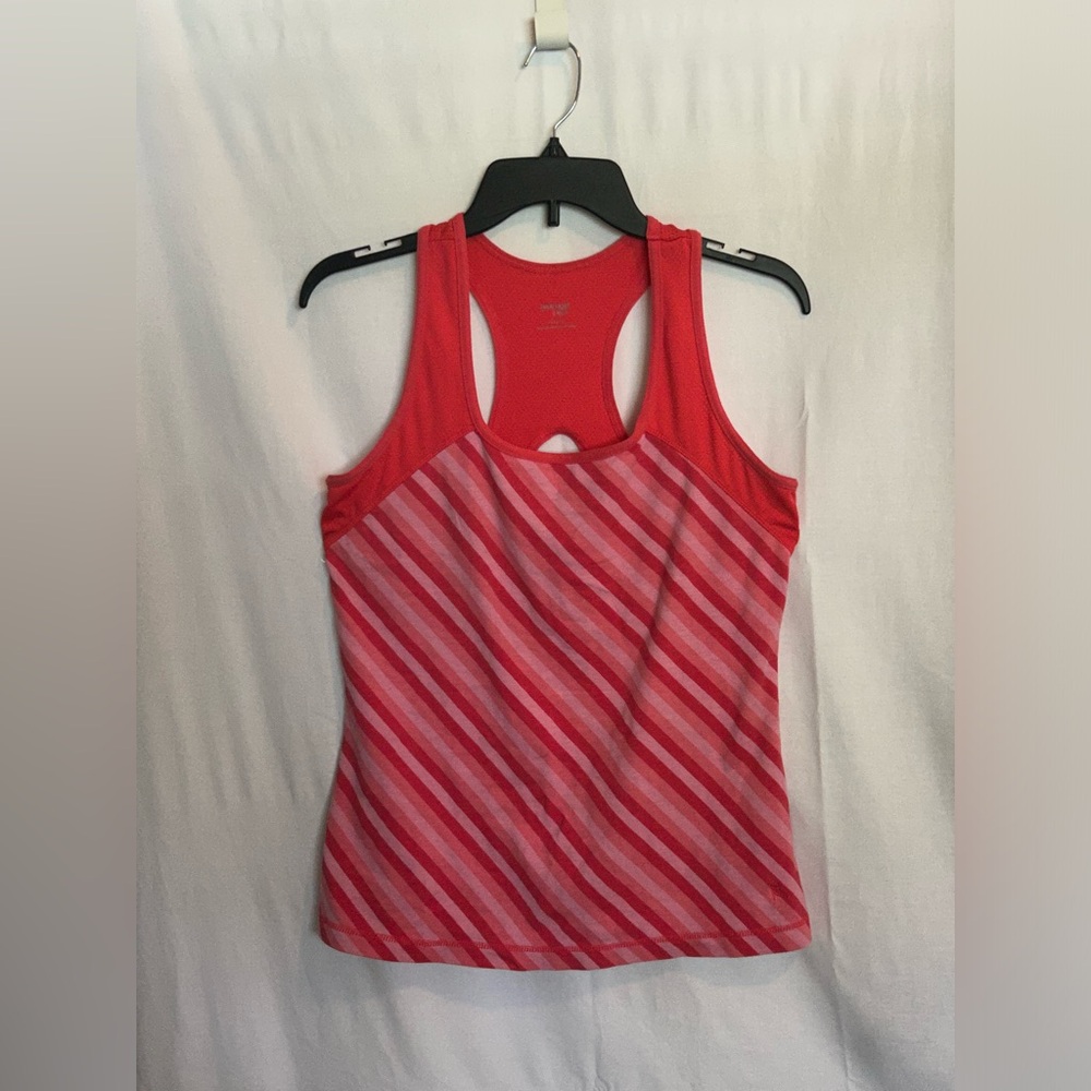 Danskin Now - Red/Pink Striped Women's Tank Top
